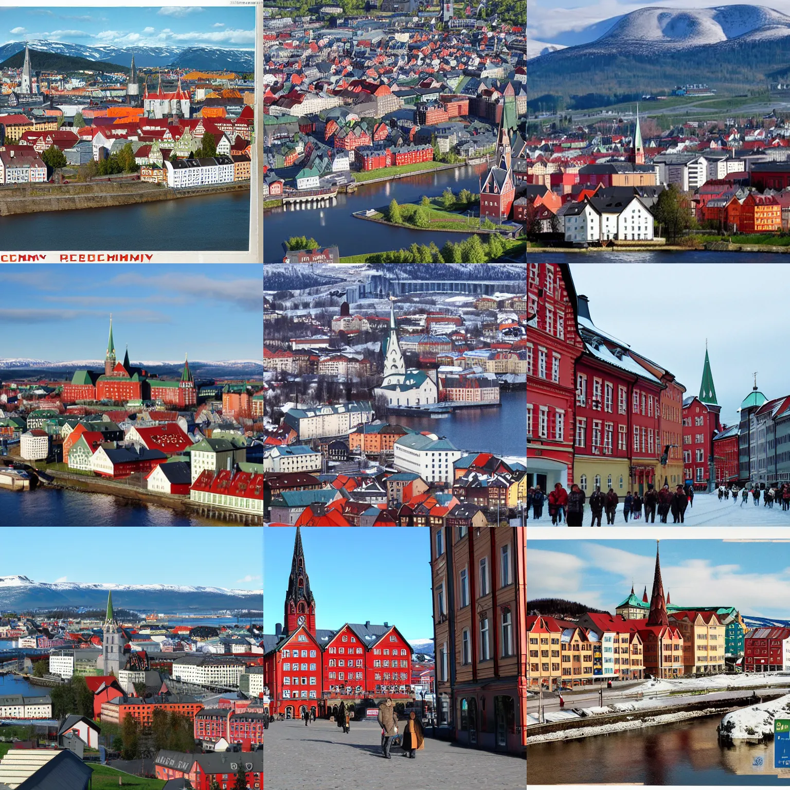 Prompt: Trondheim city with Joseph Stalin