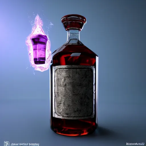 Image similar to A fantasy potion bottle, octane render, trending on artstation