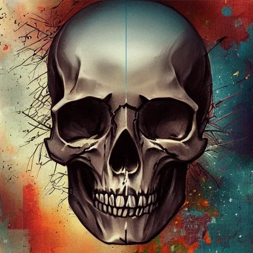 Image similar to “skull sci-fi art”