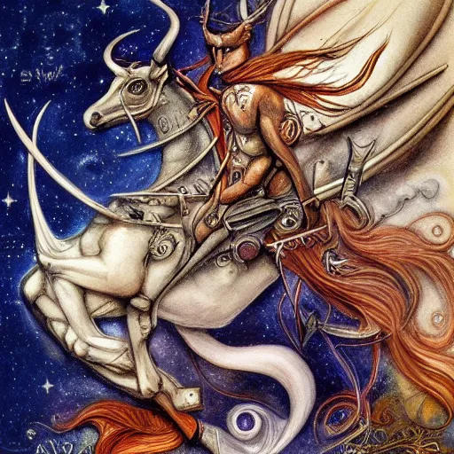 Image similar to detailed and sharp sagittarius artistic zodiac artwork, mystic style, detailed, 8 k, detailed, symmetrical, by brian froud