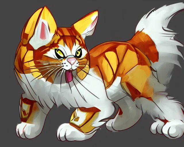 Image similar to king cat model concept art, trending on artstation, indie games, digital art, line art