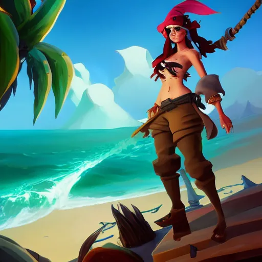 Image similar to jack the pirate mermaid on sea of thieves game avatar hero, behance hd by jesper ejsing, by rhads, makoto shinkai and lois van baarle, ilya kuvshinov, rossdraws global illumination