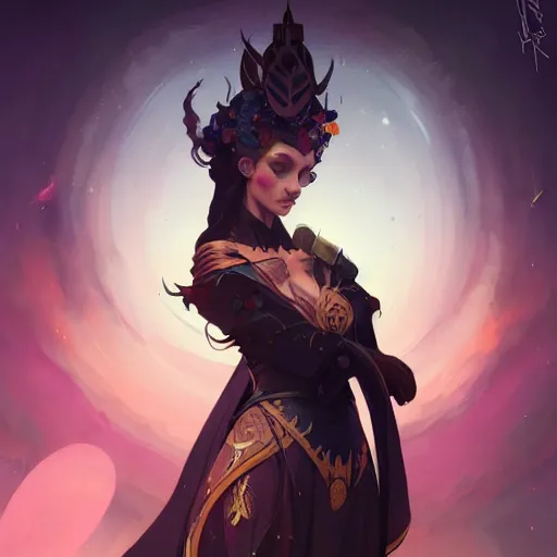 Image similar to a portrait of a beautiful morgan le fay, art by pete mohrbacher and guweiz and ilya kuvshinov, digital art, highly detailed, intricate, sci - fi, sharp focus, trending on artstation hq, deviantart, unreal engine 5, 4 k uhd image