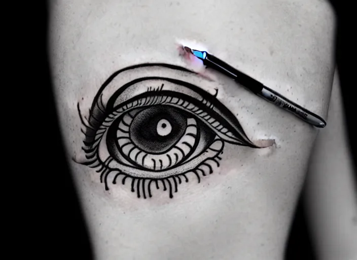 Image similar to tattoo design of an anxious womans eyes drawn by junji ito, simplistic junji ito lineart black and white