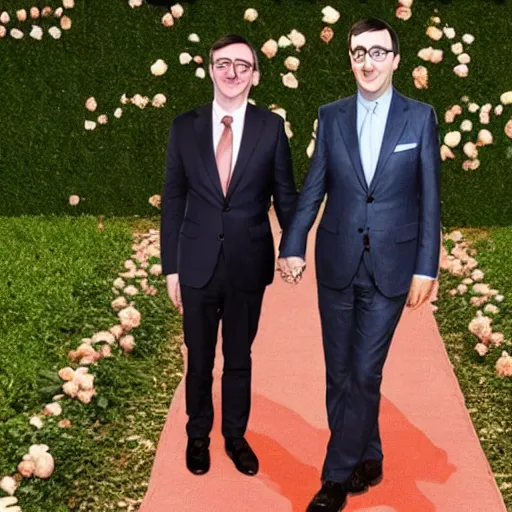 Image similar to john oliver and a cabbage are getting married