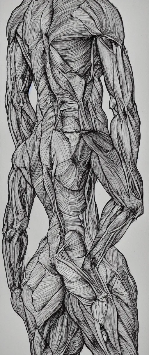 Prompt: human anatomy for artists, pen scetch