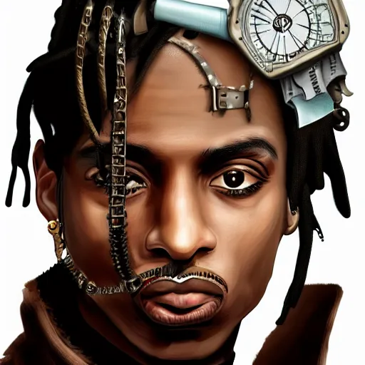 Image similar to playboi carti in steampunk style digital art 4 k the detailed super realistic