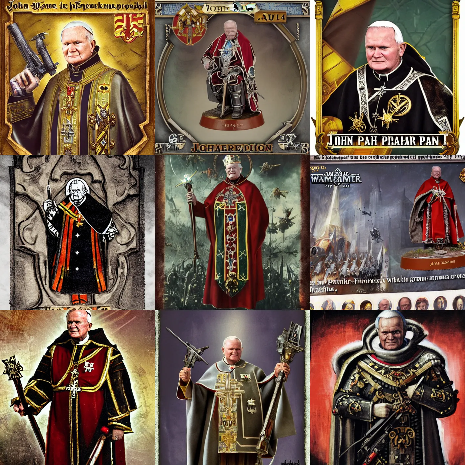 Prompt: John Paul II in warhammer 40,000