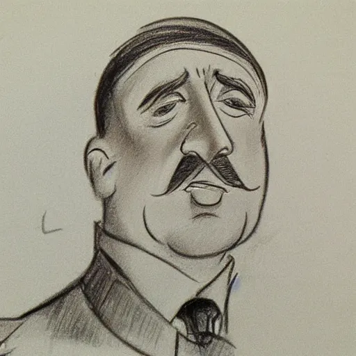 Image similar to milt kahl pencil sketch of adolf hitler warner brothers cartoon