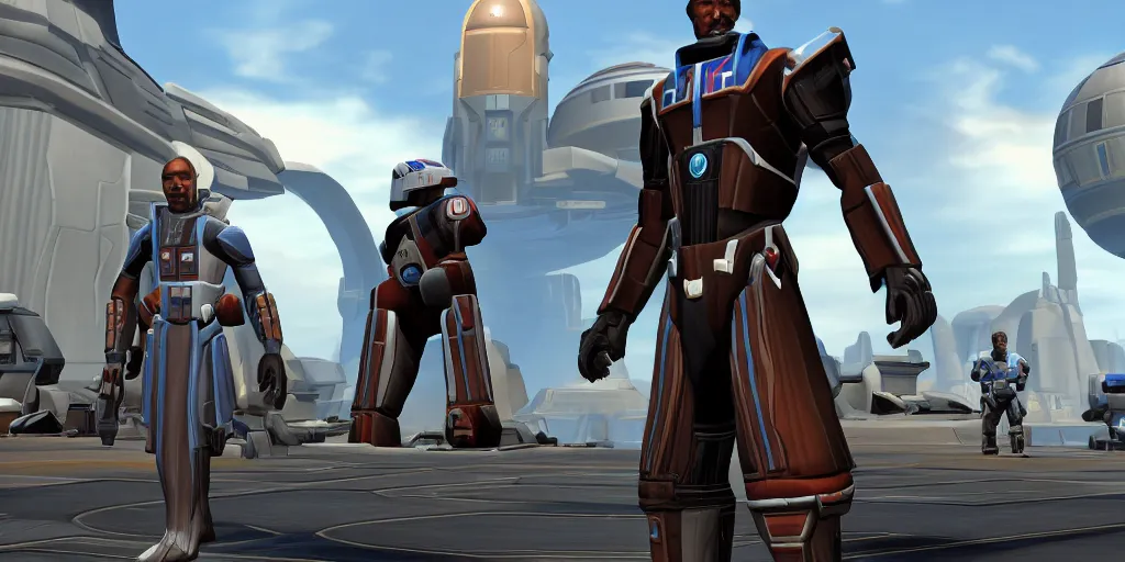 Prompt: screenshot, obama in swtor