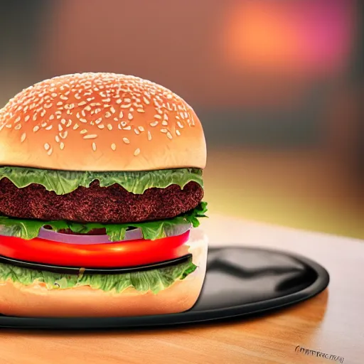 Image similar to burger with teeths haunts you for the rest of your life, horror, blood, creepy burger, 8 k, realistic, hdr, clear image,