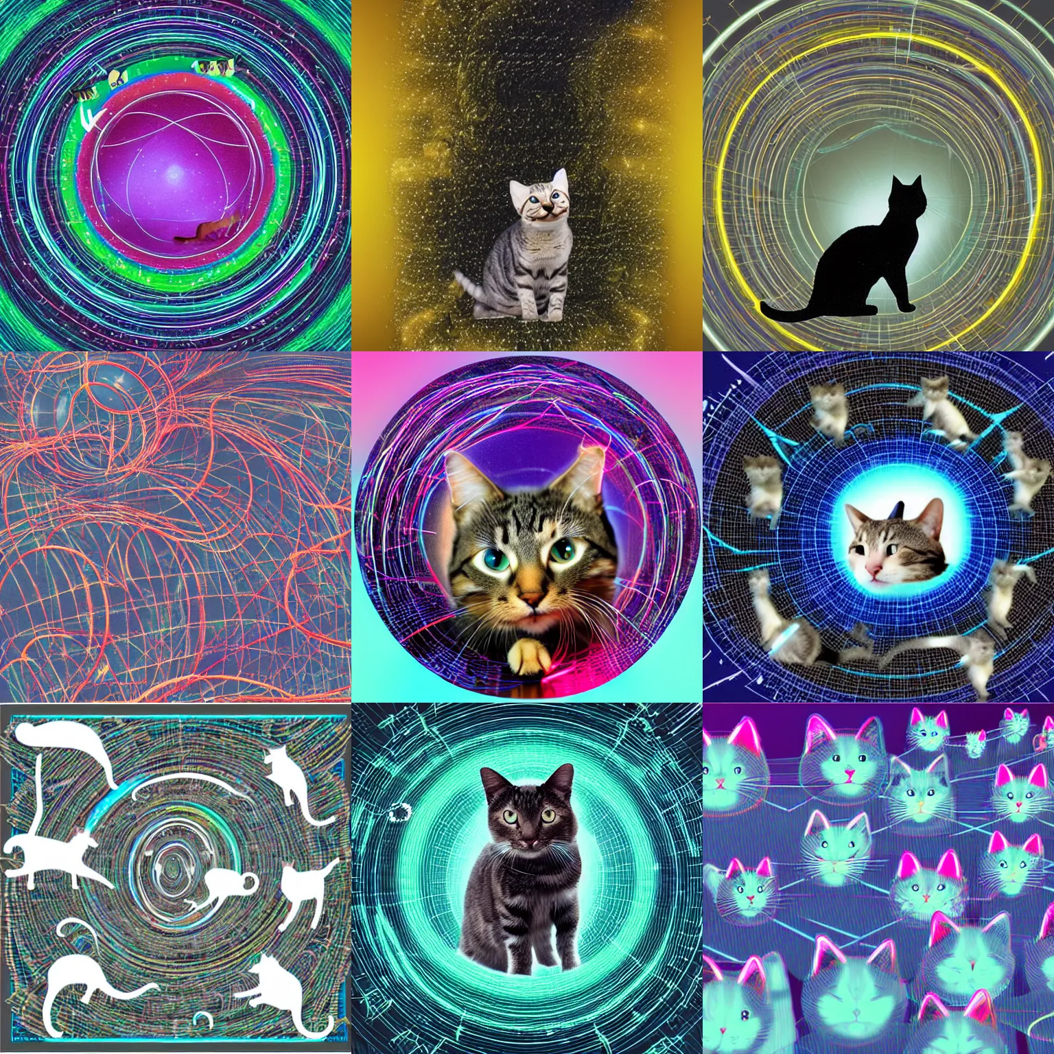 Prompt: strange attractor, but with cats in cyberspace