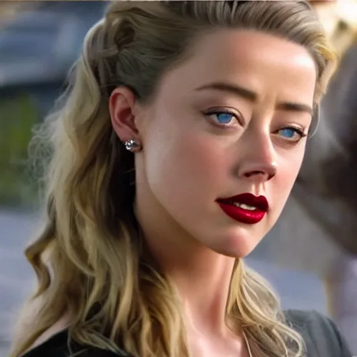 Image similar to Amber heard physically unknowingly steps on a tiny bee, photorealism, fake