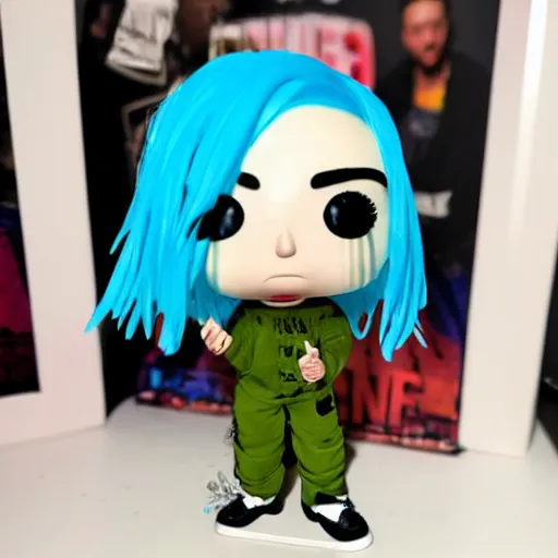 Image similar to billie eilish as a pop figure