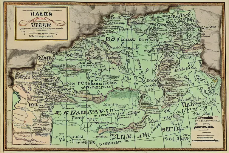 Image similar to map of the kingdom of the balkan tatars, in an old atlas