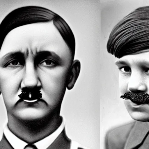 Prompt: photo of a young adolf hitler in the style of martin schoeller
