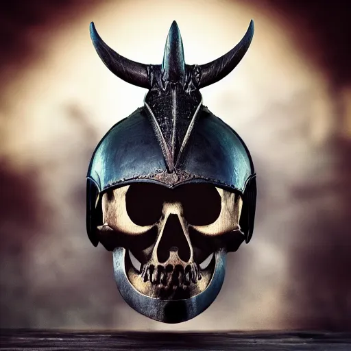 Image similar to medieval helmet in the shape of a demon skull, epic, artsation, 4 k