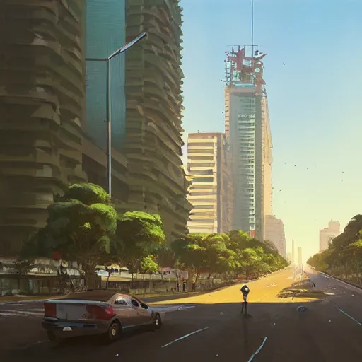 Image similar to avenida paulista, by stalenhag simon