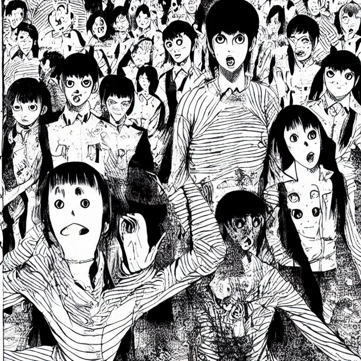 Prompt: Junji Ito manga artwork