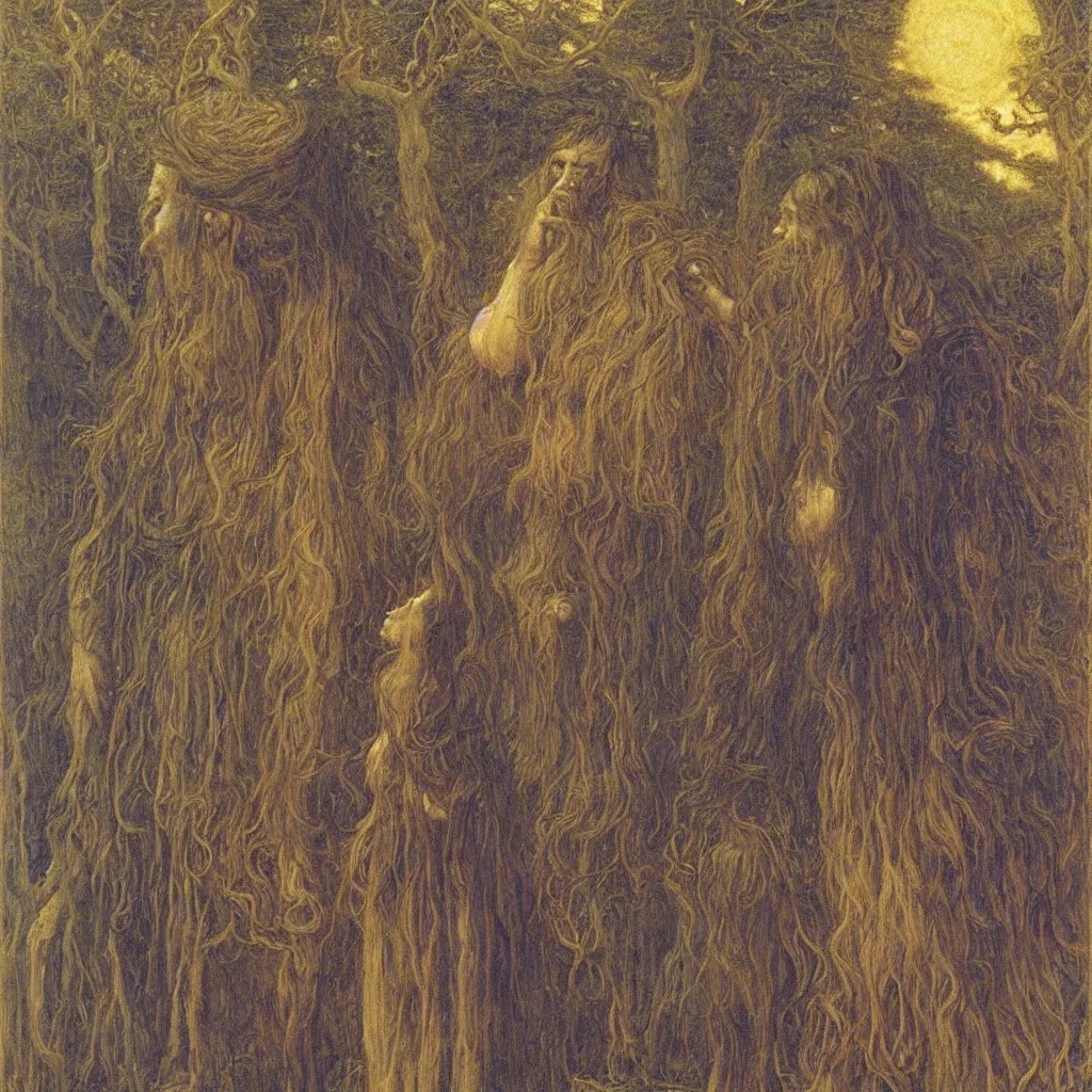 Image similar to Portrait of a druid, by Jean Delville