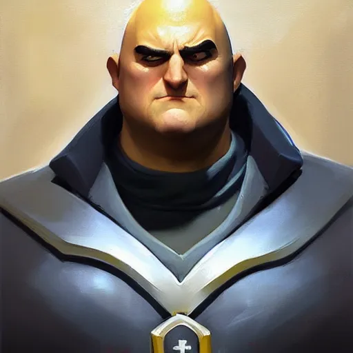 Image similar to greg manchess portrait painting of gru as overwatch character, medium shot, asymmetrical, profile picture, organic painting, sunny day, matte painting, bold shapes, hard edges, street art, trending on artstation, by huang guangjian and gil elvgren and sachin teng