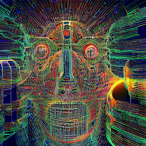 Image similar to humanity trapped in the neuromorphic metaverse blending minds with machines hyperdetailed photorealism