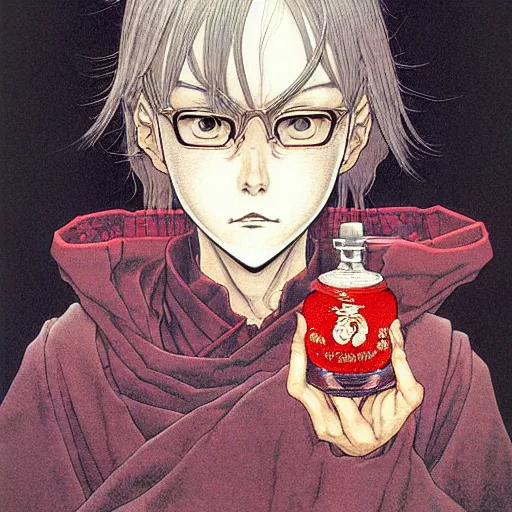 Image similar to prompt : portrait alchemist painted in miyazaki color style drawn by katsuhiro otomo and takato yamamoto, inspired by fables, china doll face, smooth face feature, intricate oil painting, high detail, sharp high detail, manga and anime 2 0 0 0