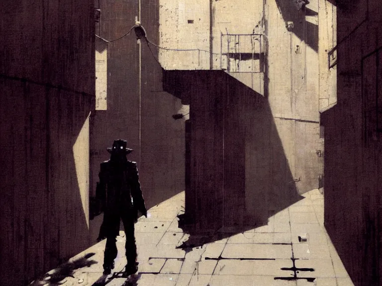 Prompt: ichigo in an alley by mead schaeffer