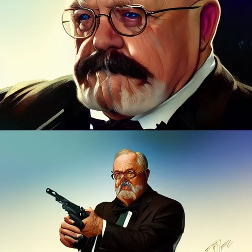 Image similar to Wilfred Brimley as James Bond, highly detailed, digital painting, artstation, concept art, smooth, sharp focus, illustration, art by artgerm and greg rutkowski and alphonse mucha and loish and WLOP