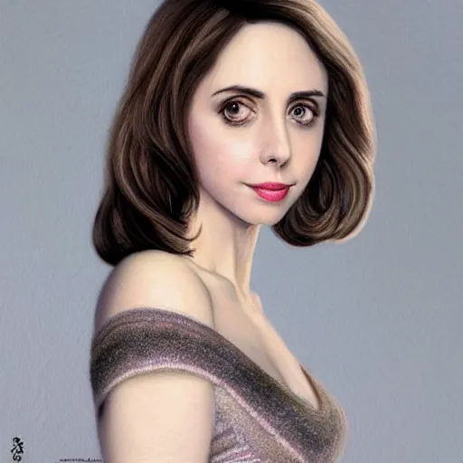 Image similar to “Alison brie, beautiful, highly detailed portrait, photorealistic, ultra-detailed, 3d, cartoon, Up”