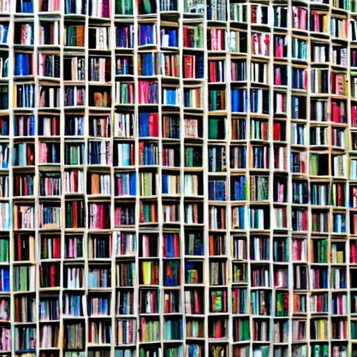 Prompt: a building made of books