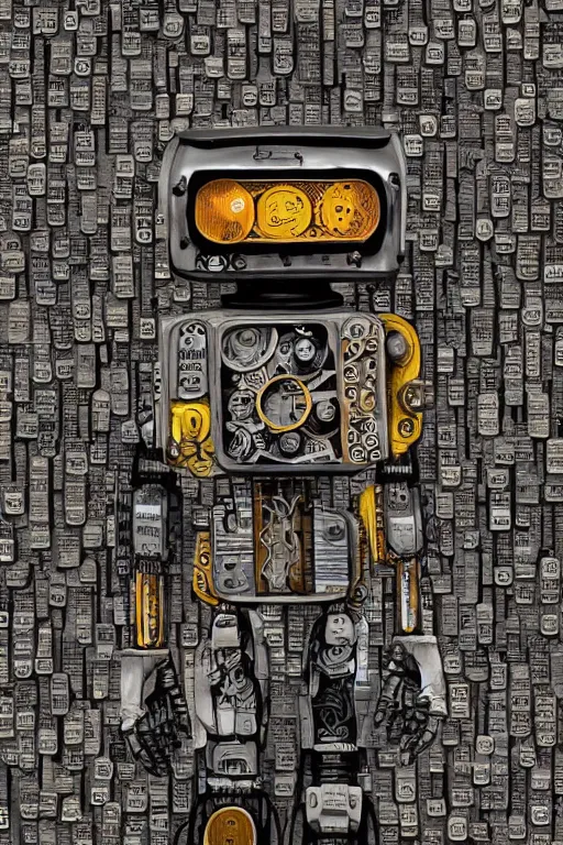 Image similar to a robot made of clocks, painted by wally wood and matt jefferies, trending on artstation, bright macro view pixar, award - winning, blueprint, chillwave, realism