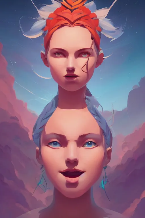 Prompt: face icon vector minimalist portrait goddess gaea, loftis, cory behance hd by jesper ejsing, by rhads, makoto shinkai and lois van baarle, ilya kuvshinov, rossdraws global illumination