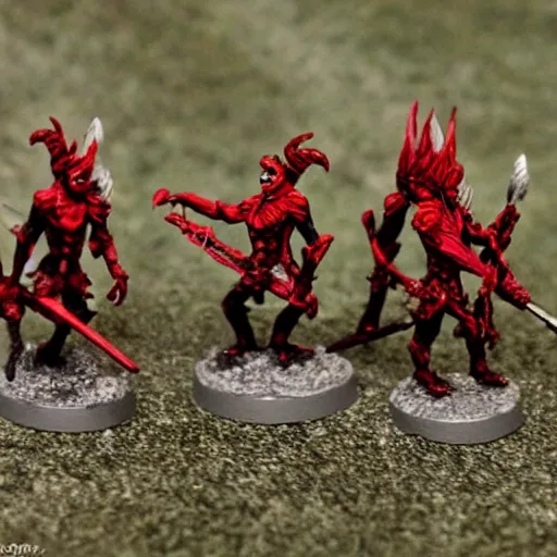 Prompt: dark elves in a crimson forest.