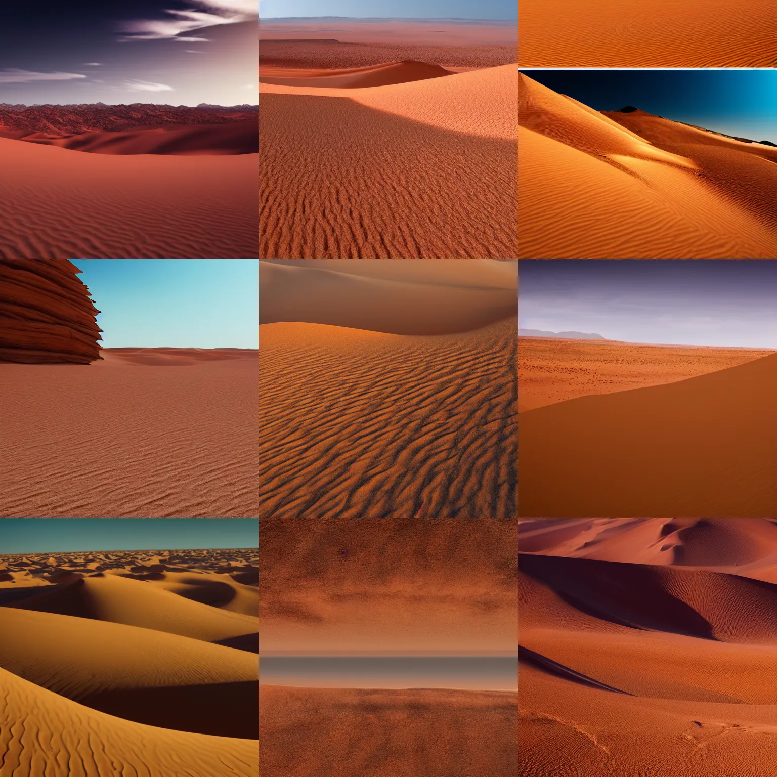 Prompt: breathtaking scenery by denis villeneuve, desert colors, 8 k