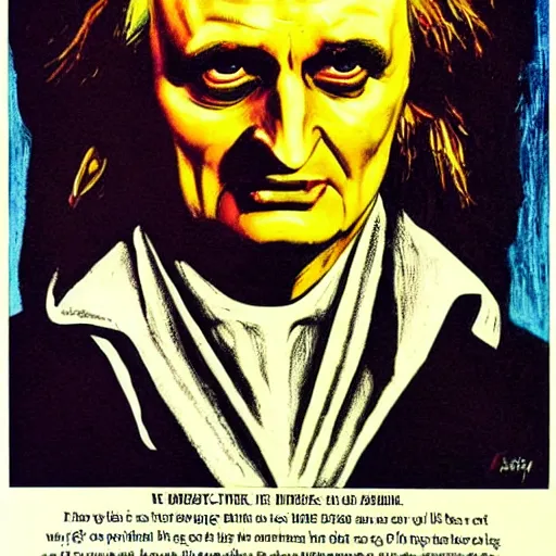 Image similar to portrait of richard dawkins as satanic high priest, by basil gogos