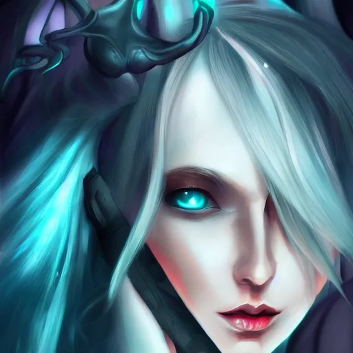 Image similar to portrait of demon queen, anime, digital painting, devian art, trending on artstation, facial touch up, hd, 4 k