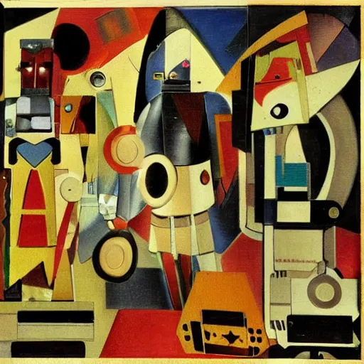 Image similar to warrior robots by Kurt Schwitters