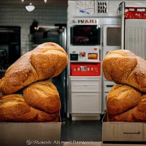 Prompt: photo of a bread monster