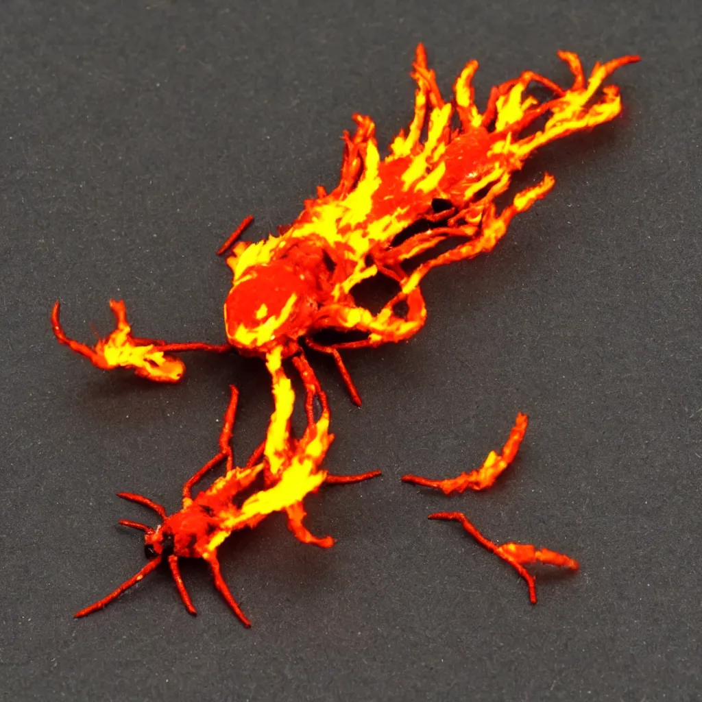 Prompt: flame spider