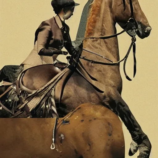 Image similar to woman on horse abstract collage by john stezaker