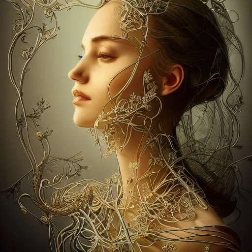 Prompt: the portrait of an absurdly beautiful, graceful, elegant, sophisticated young woman made of garlic bulbs, an ultrafine detailed illustration by james jean, intricate linework, bright colors, final fantasy, behance contest winner, vanitas, angular, altermodern, unreal engine 5 highly rendered, global illumination, radiant light, detailed and intricate environment