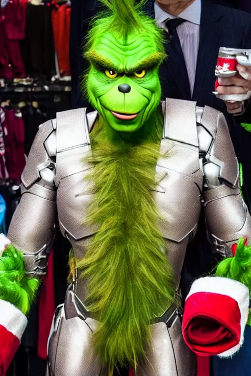 Image similar to The Grinch stole Ironman's suit