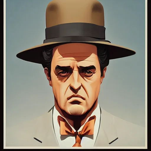 Image similar to face icon stylized minimalist the godfather, loftis, cory behance hd by jesper ejsing, by rhads, makoto shinkai and lois van baarle, ilya kuvshinov, rossdraws global illumination