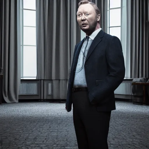 Prompt: limmy brian limond as maggie thatcher, realistic, wide shot, sunny lighting, octane render, gq magazine, hyper realistic, high quality, highly detailed, hd, beautiful, cinematic, 8 k, unreal engine, facial accuracy,