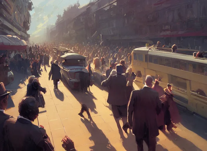 Image similar to large oligarch riding a coach pulled by crowd if poor people in harness Mandelbrot fractal by Craig Mullins, ilya kuvshinov, krenz cushart, artgerm trending on artstation by Edward Hopper and Dan Mumford and WLOP and Rutkovsky, Unreal Engine 5, Lumen, Nanite