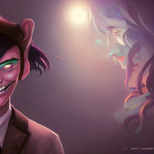 Image similar to a portrait of a cinematic still of the happy mask salesman, twilight princess, art by lois van baarle and loish and ross tran and rossdraws and sam yang and samdoesarts and artgerm and saruei and disney, digital art, highly detailed, intricate, sharp focus, trending on artstation hq, deviantart, unreal engine 5, 4 k uhd image