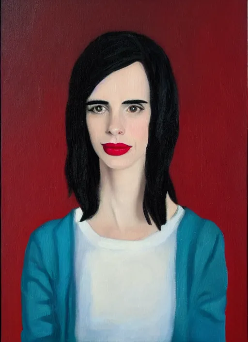 Prompt: oil painting by agnes lawrence pelton, portrait of emma roberts krysten ritter,