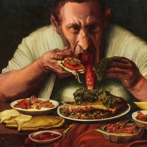Image similar to primordial god eating his meal