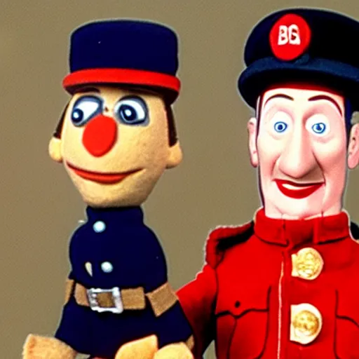 Image similar to herman goering as a puppet in postman pat, bbc